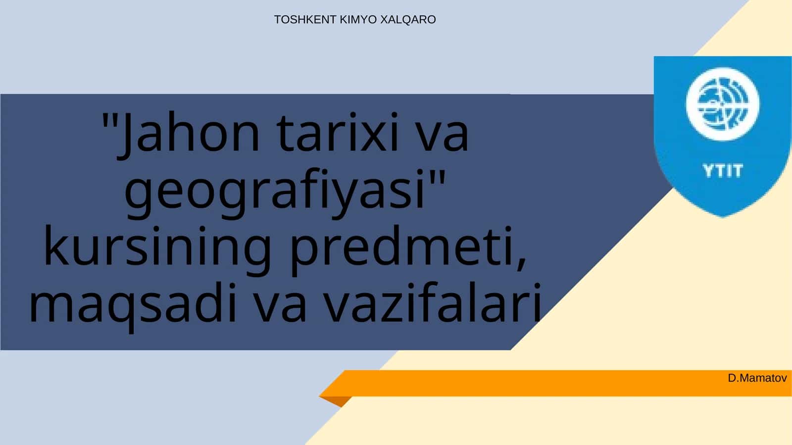 Jahon tarixi va geografiyasi