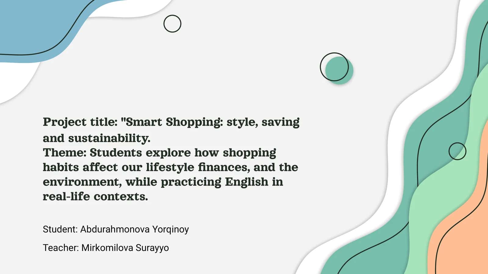 Smart Shopping: style, saving and sustainability