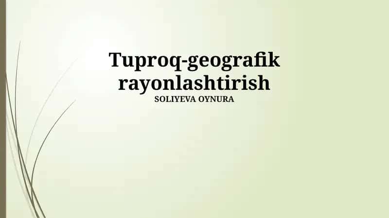 Tuproq-geografik rayonlashtirish