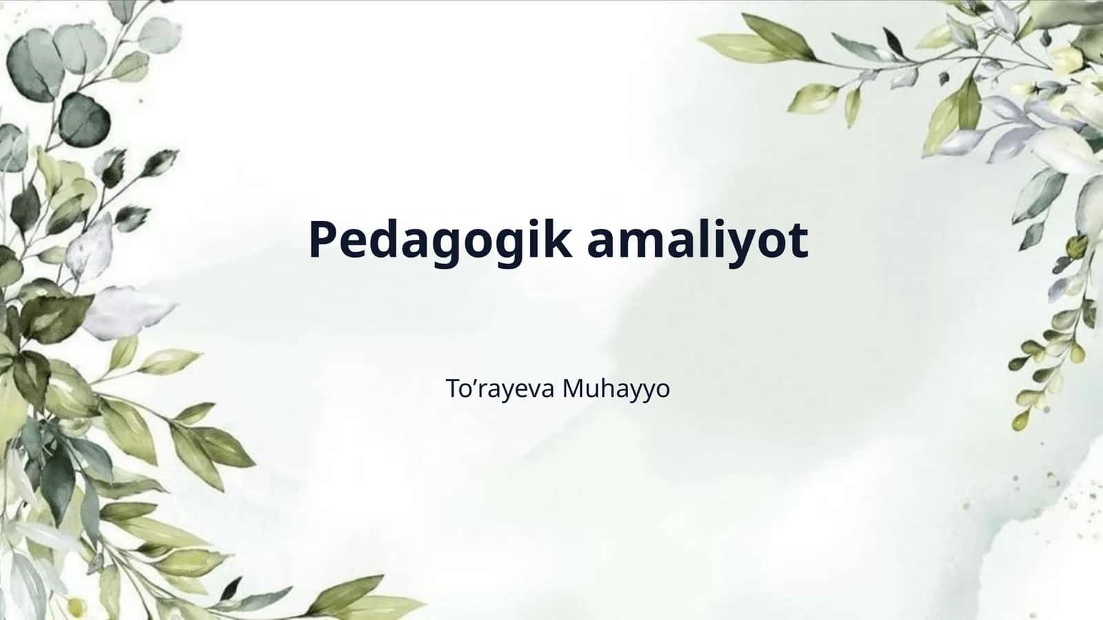 Pedagogik amaliyot