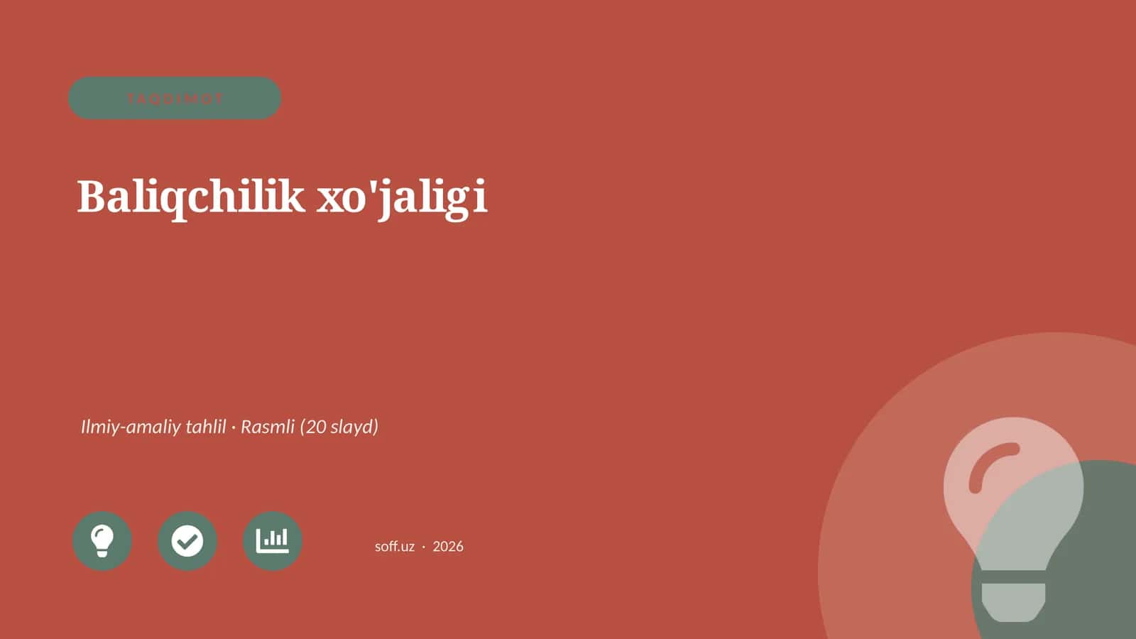 Baliqchilik xo'jaligi Ilmiy-amaliy tahlil
