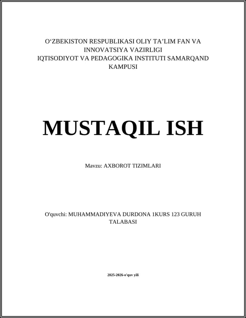 Axborot tizimlari