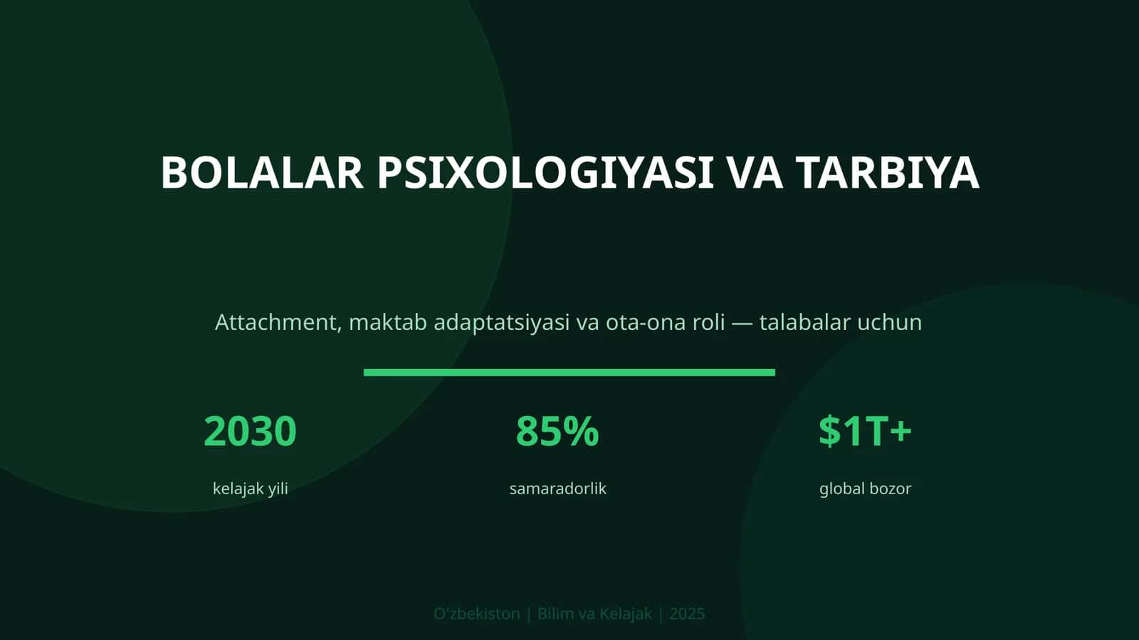 Bolalar psixologiyasi va tarbiya