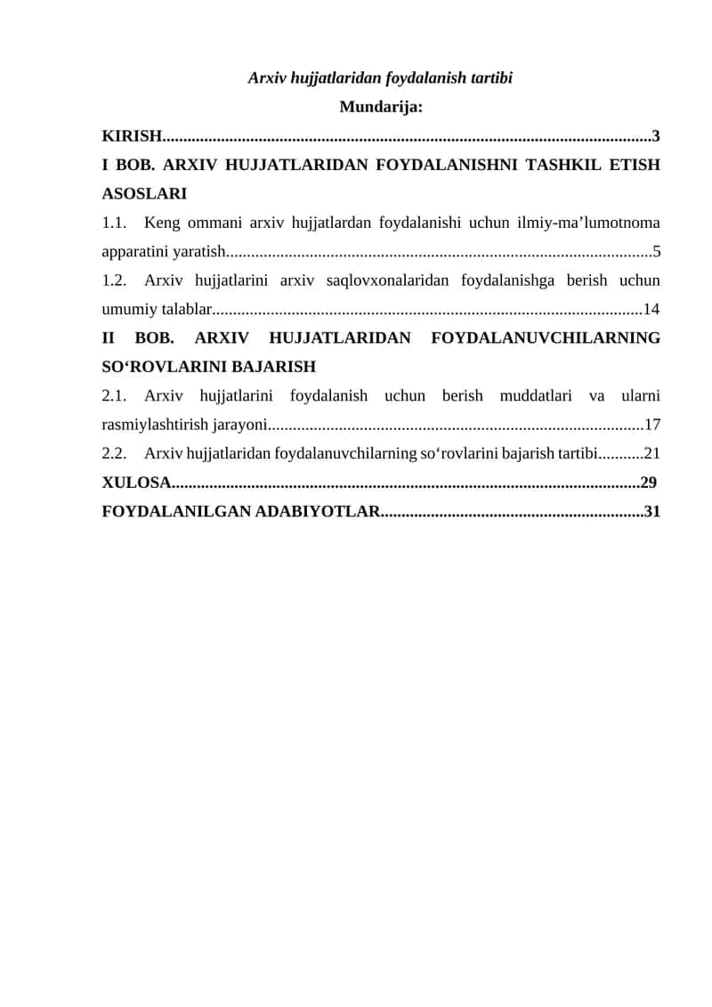 Arxiv hujjatlaridan foydalanish tartibi