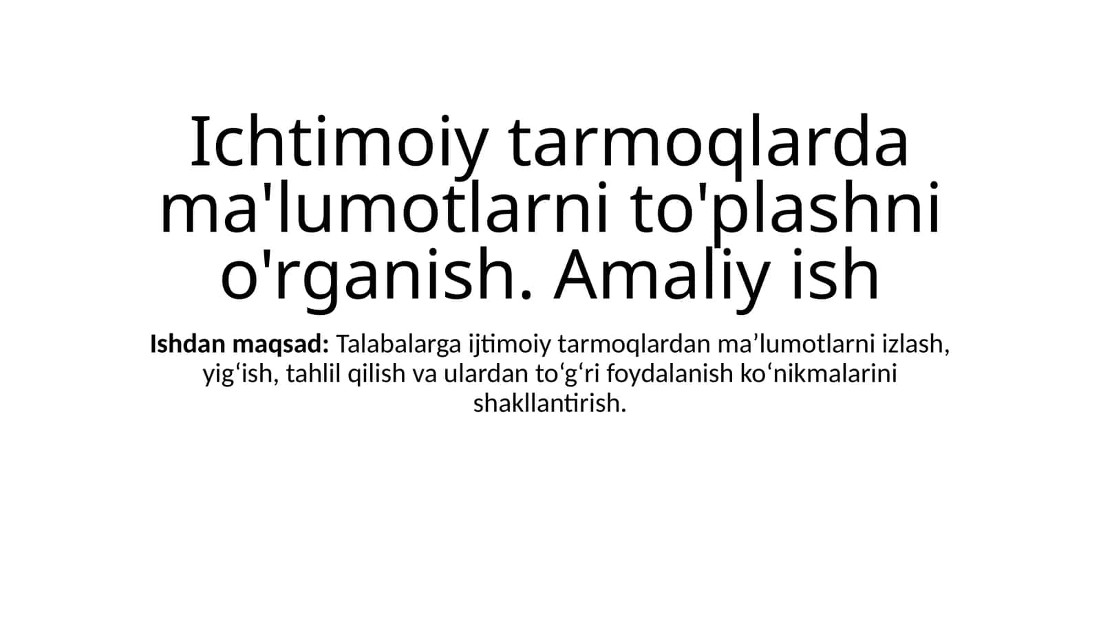 Ijtimoiy tarmoqlardagi ma'lumotlarni qidirish va izlash