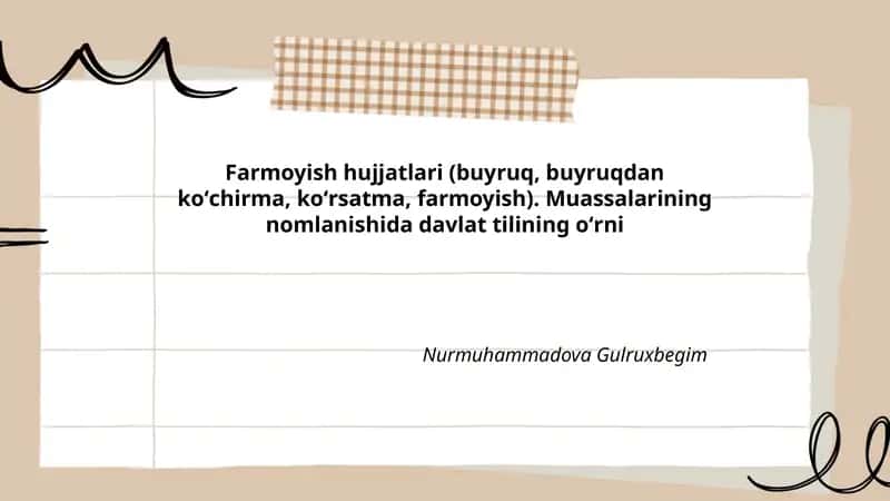 Farmoyish hujjatlari