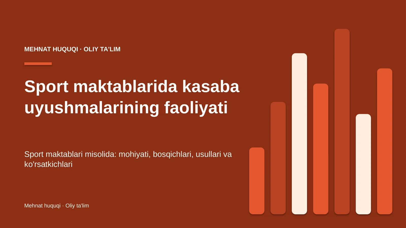 Sport maktablarida kasaba uyushmalarining faoliyati