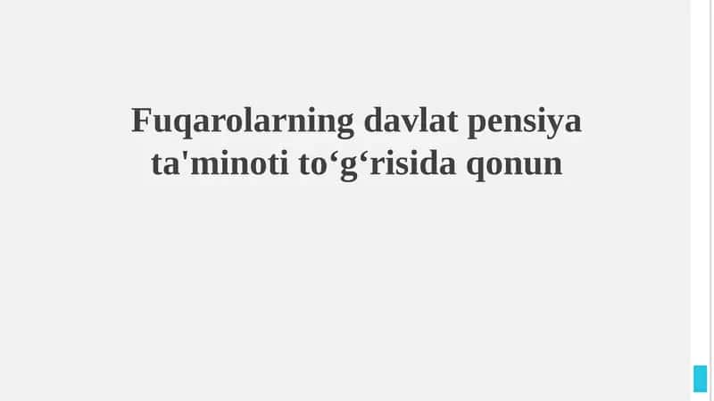 Davlat pensiya ta'minoti