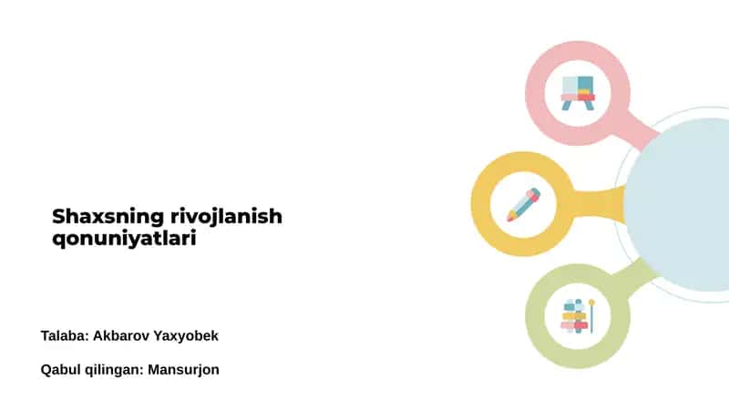 Shaxsning rivojlanish qonuniyatlari