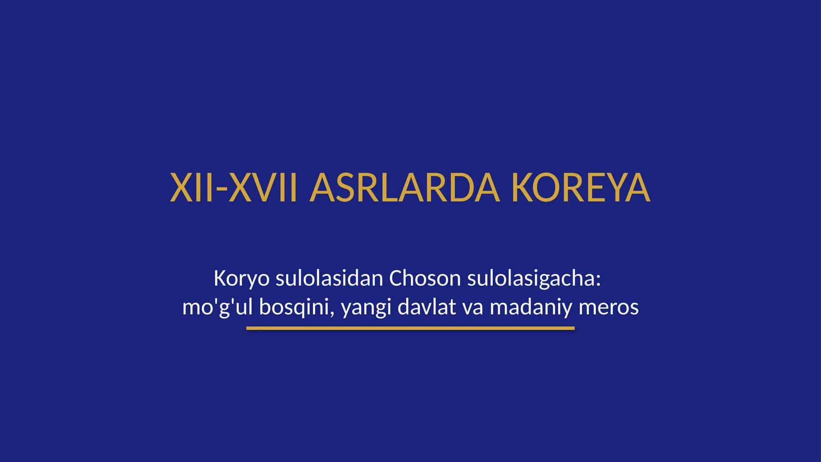 XII-XVII asrlarda Koreya
