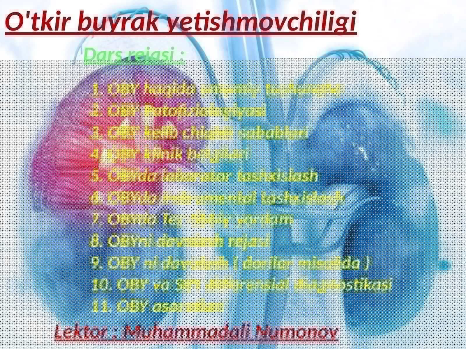 Oʻtkir buyrak yetishmovchiligi