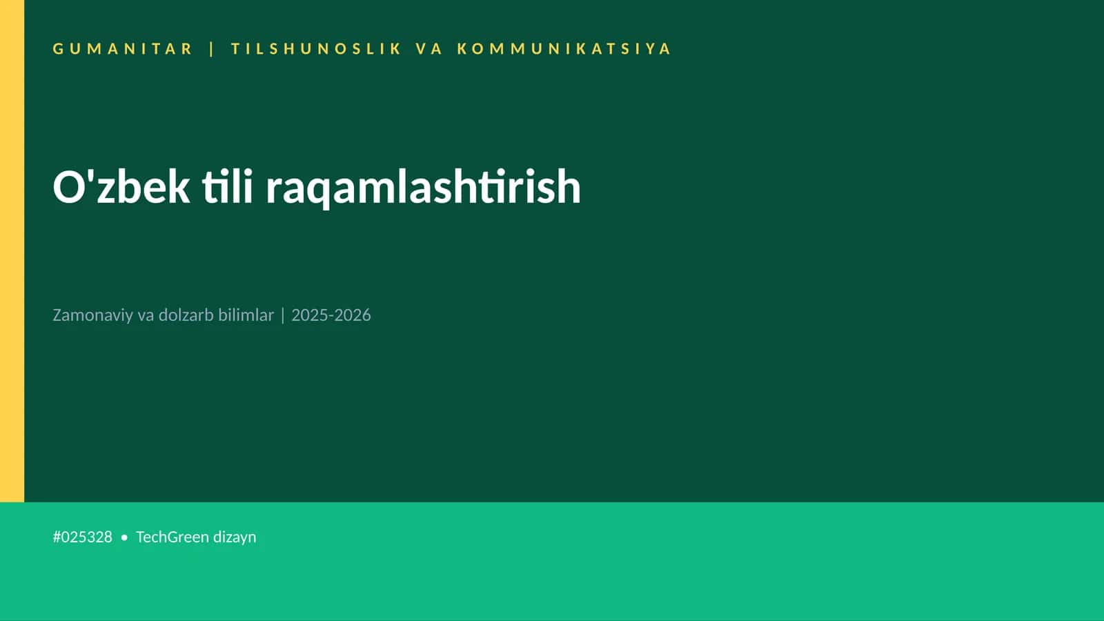 O'zbek tili raqamlashtirish