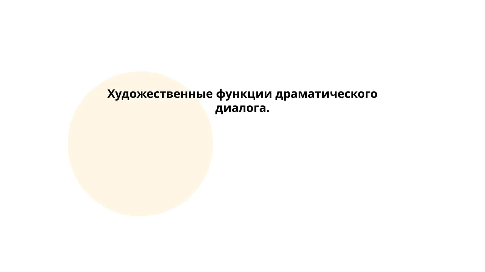 Художественные функции драматического диалога