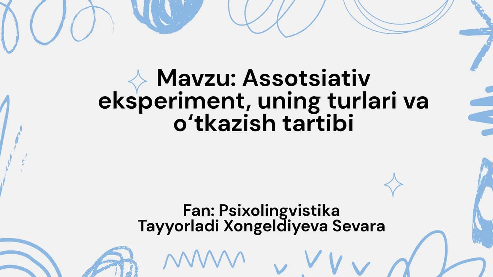 Assotsiativ eksperiment, uning turlari va o‘tkazish tartibi