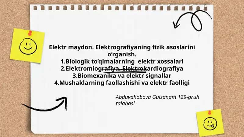 Elektr maydon. Elektrografiyaning fizik asoslarini o‘rganish