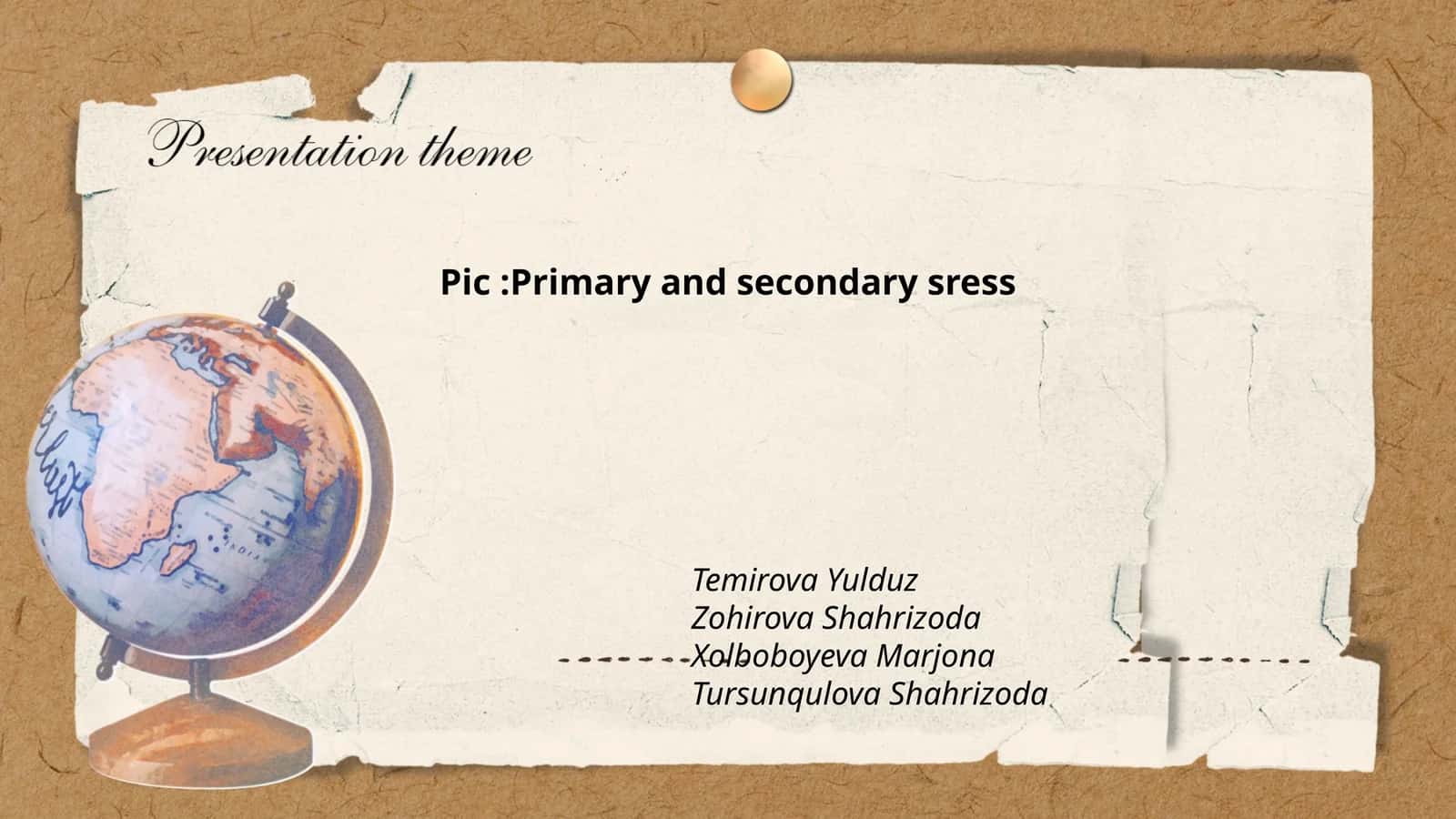Primary and Secondary Stress