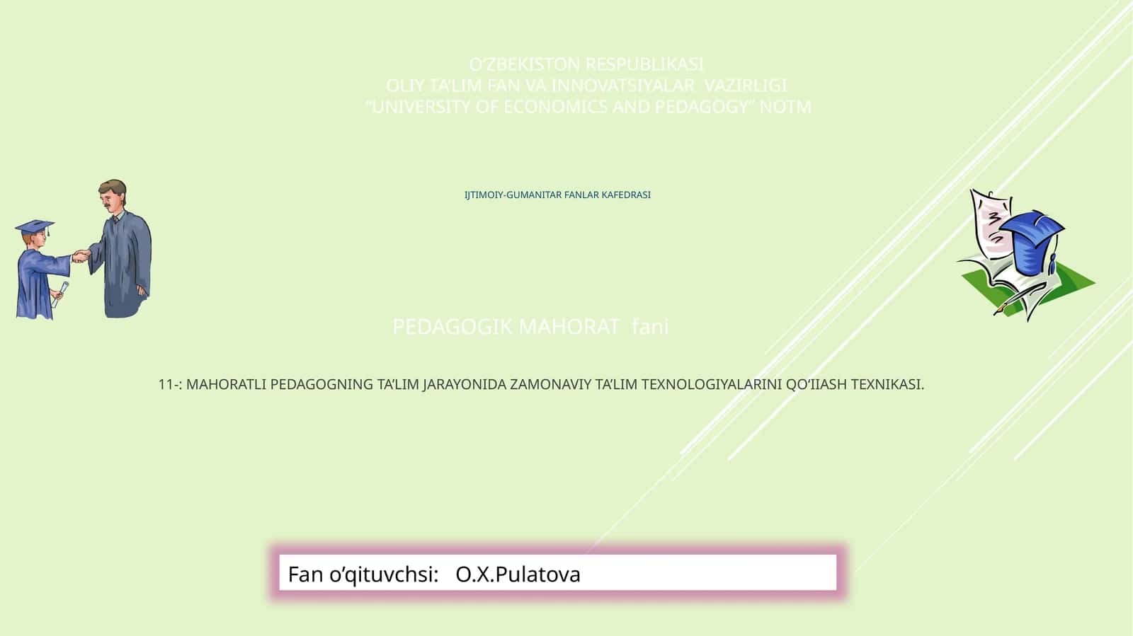 PEDAGOGIK MAHORAT fani