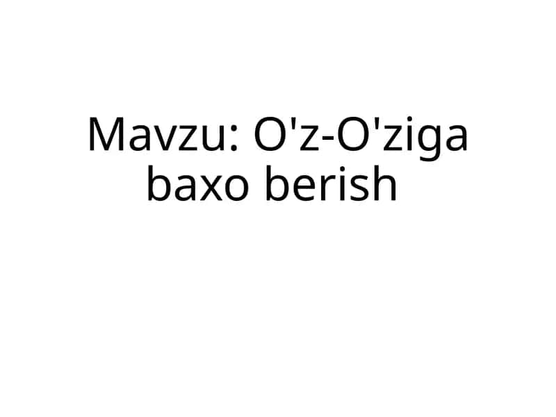 O'z-O'zigabaxoberish