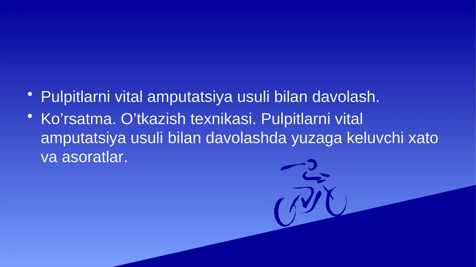 Pulpitlarni vital amputatsiya usuli bilan davolash