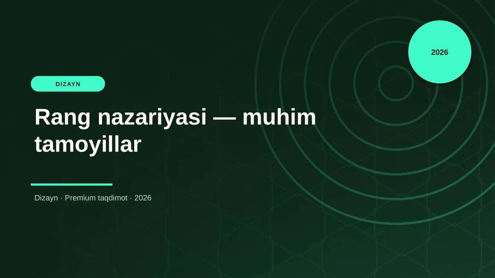 Rang nazariyasi — muhim tamoyillar