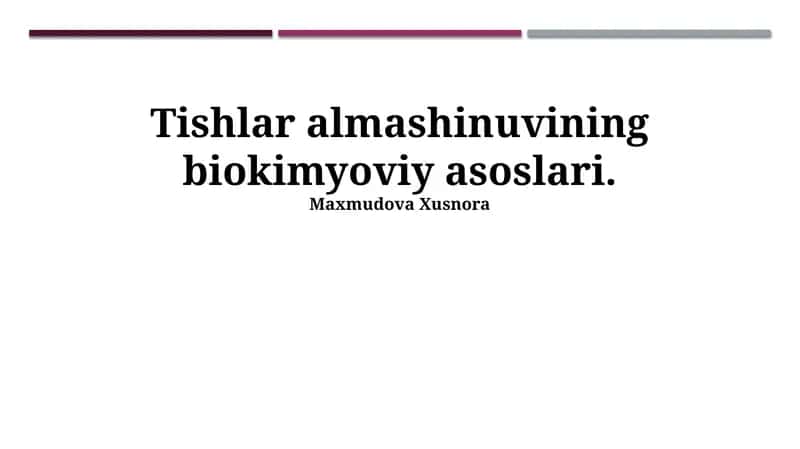 To'qima almashinuvining biokimyoviy asoslari