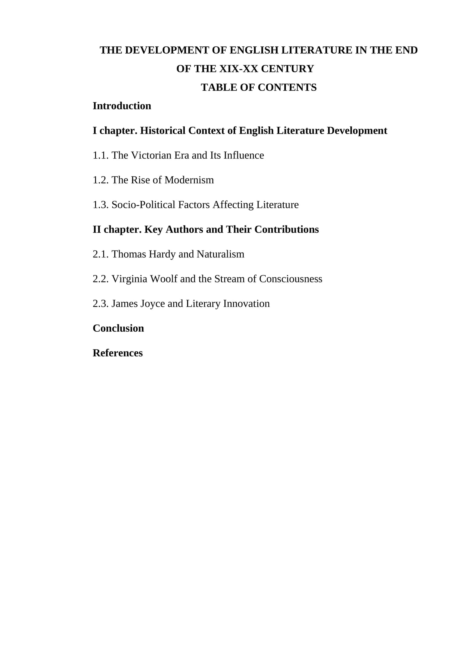 The Development of English Literature in the End of the XIX-XX Century