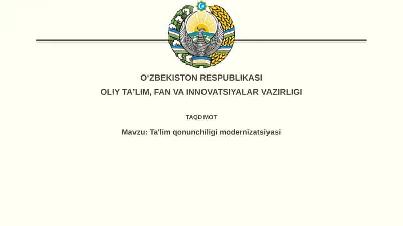 Ta'limqonunchiligimodernizatsiyasi