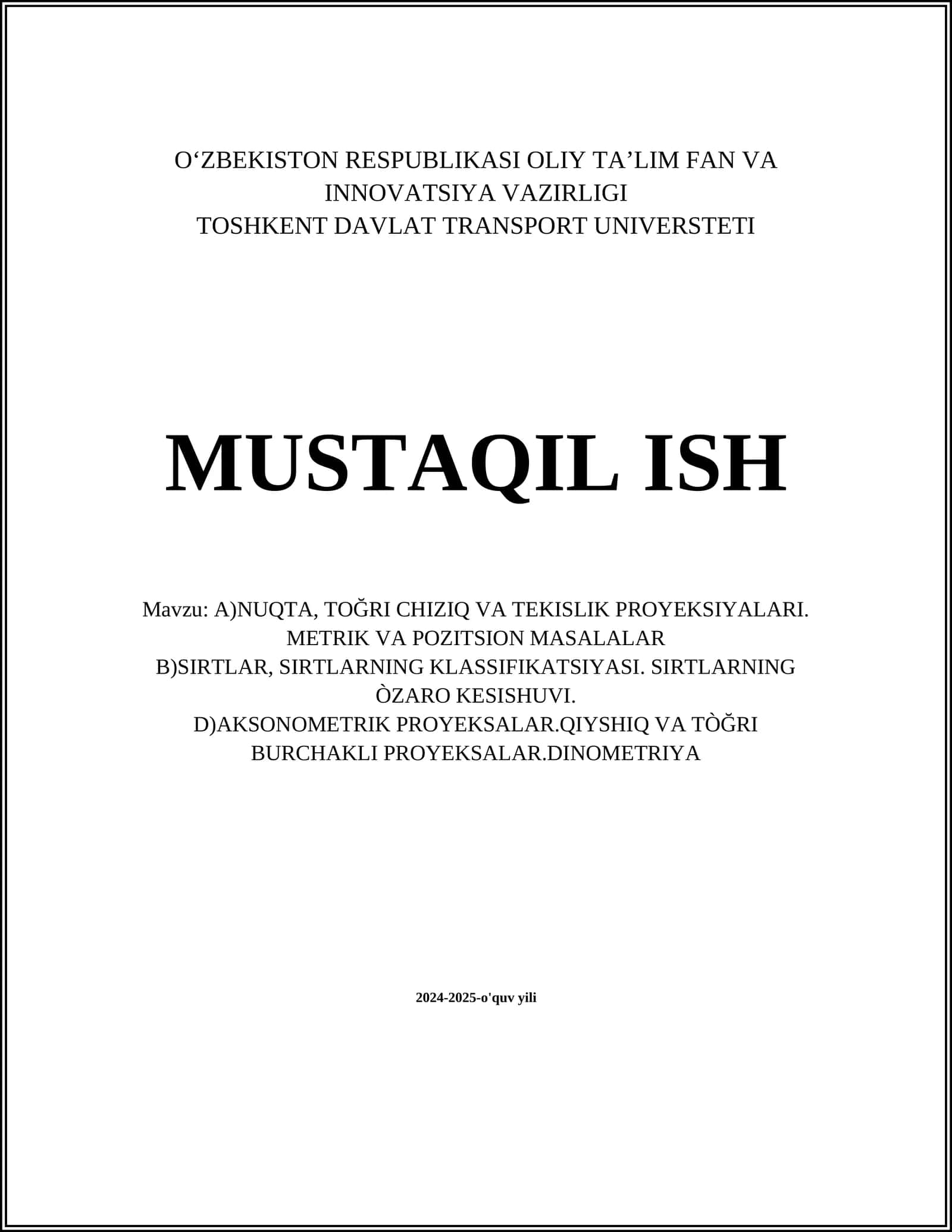 Nuqta proyeksiyalari