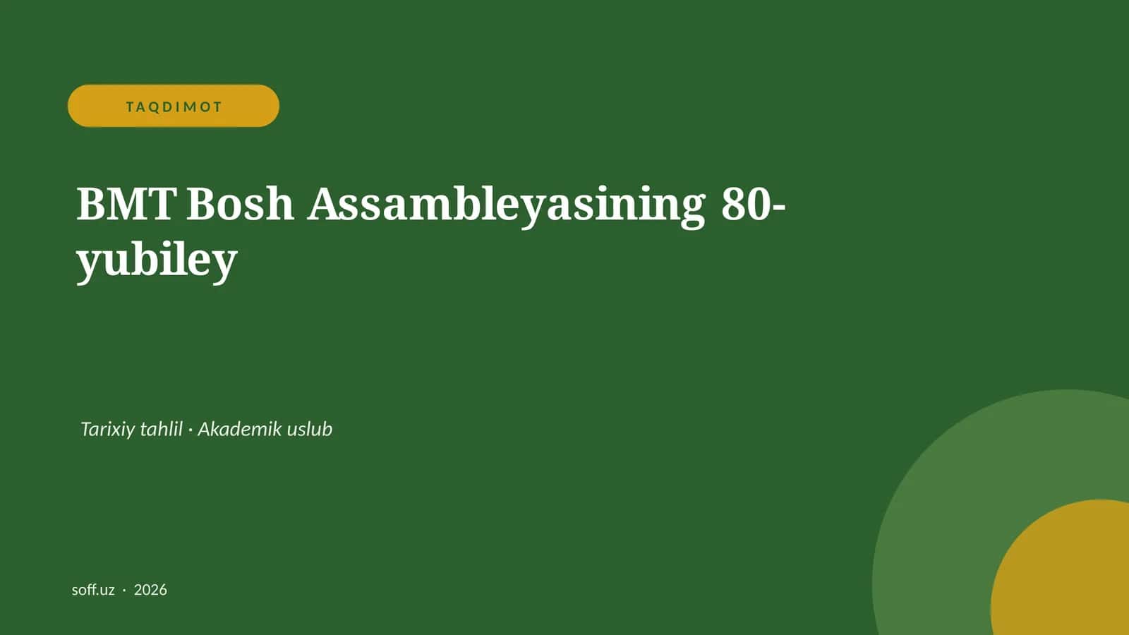 BMT Bosh Assambleyasining 80-yubiley