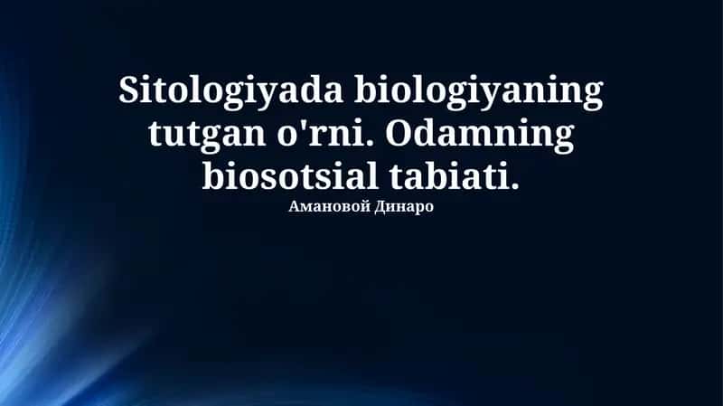 Genetika va sitologiya o'zaro bog'liqligi