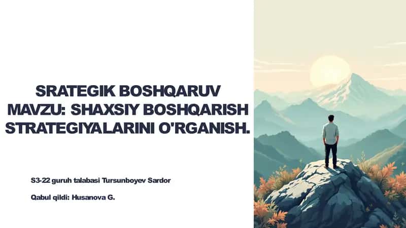 SHAXSIY BOSHQARISH
