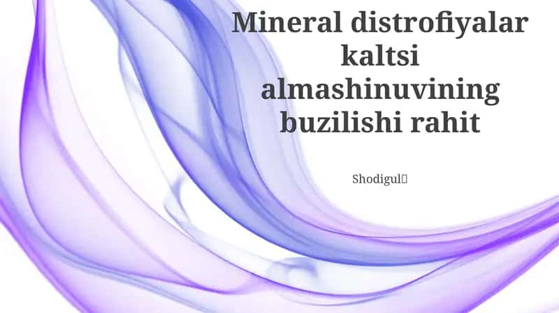 Mineral distrofiyalar kaltsi almashinuvining buzilishi rahit