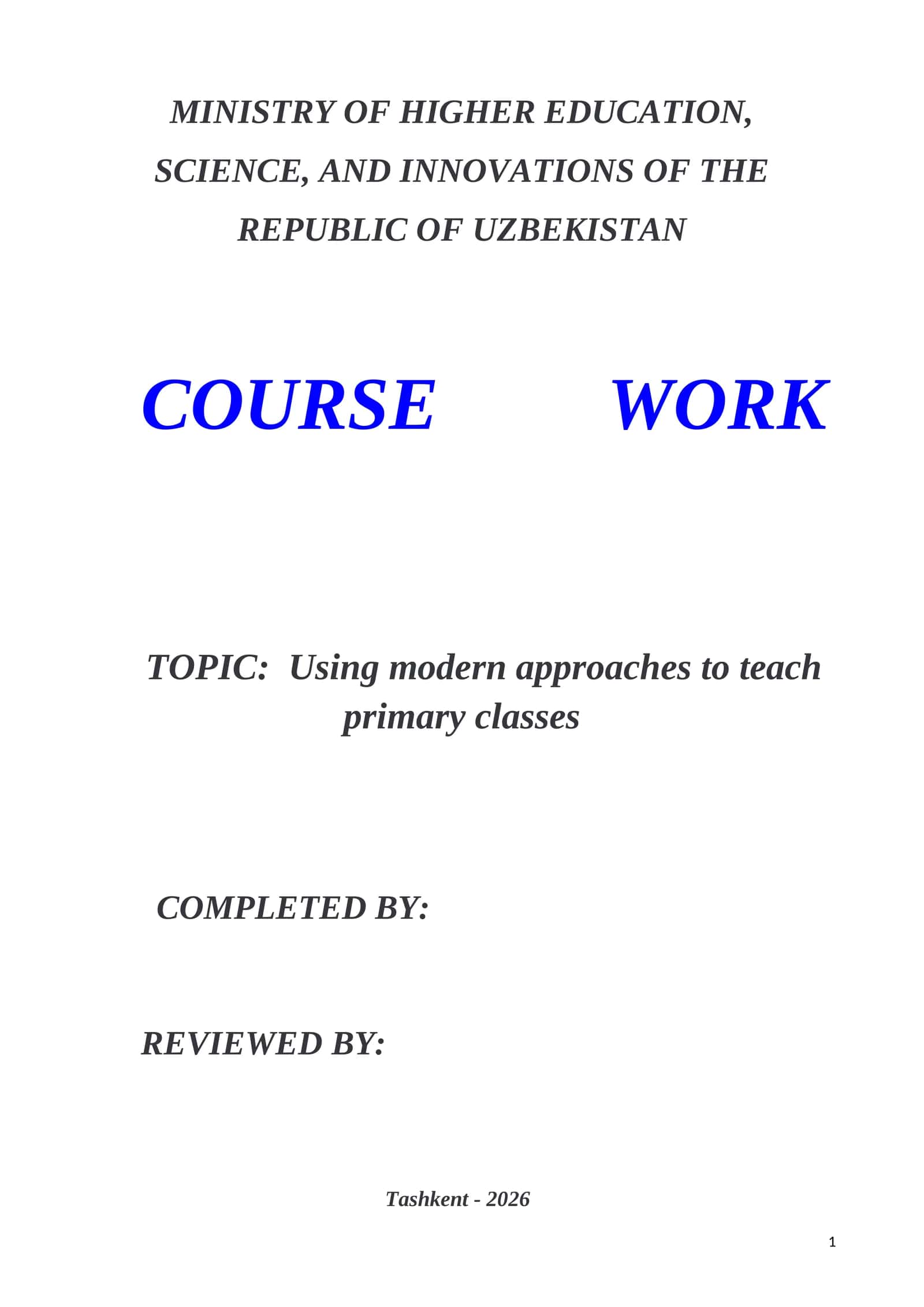Using modern approaches to teach primary classes