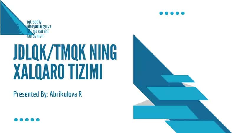 Jinoiy daromadlarni legallashtirishga qarshi kurashish xalqaro tizimi