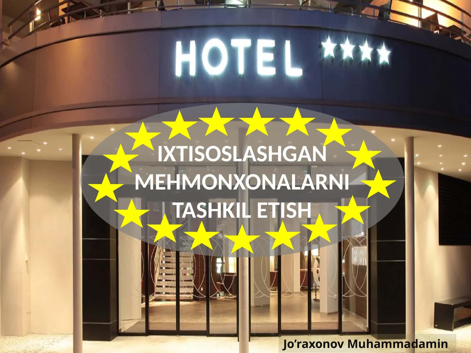 IXTISOSLASHGAN MEHMONXONALARNI TASHKIL ETISH