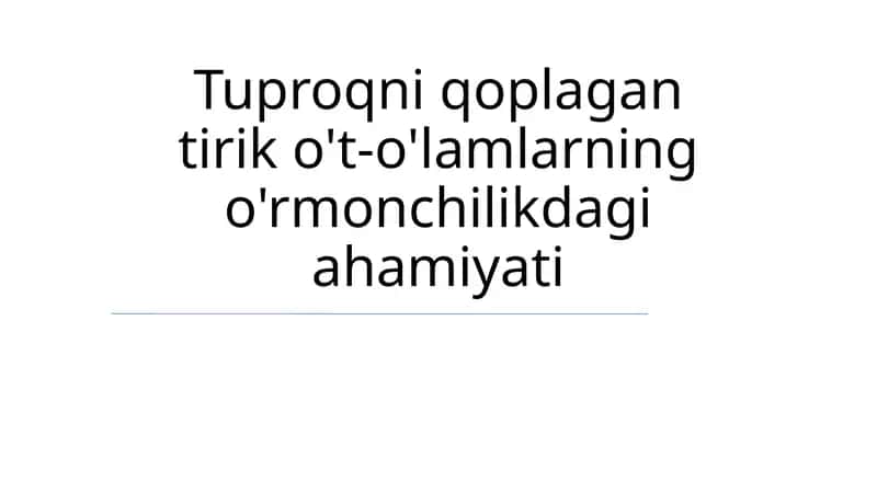Yer yuzini qoplovchi o'simliklar (YYO)