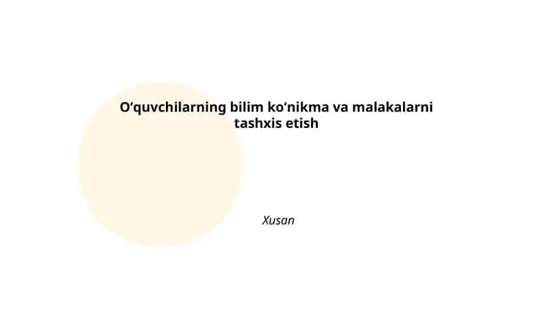 Diagnostik baholashning maqsadi va vazifalari