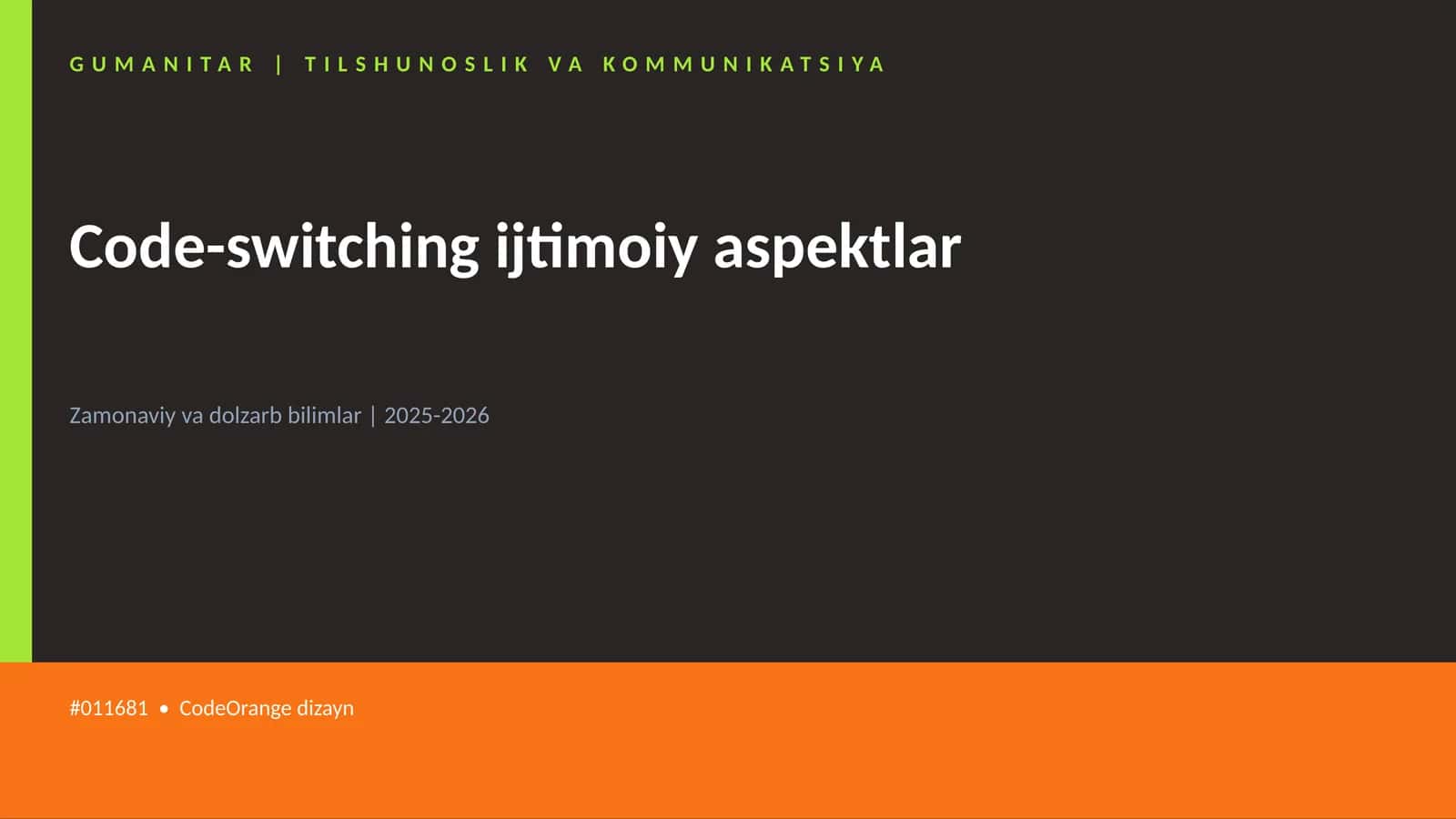 Code-switching ijtimoiy aspektlar