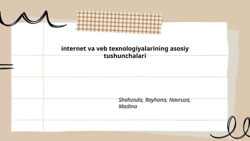 internet va veb texnologiyalarining asosiy tushunchalari