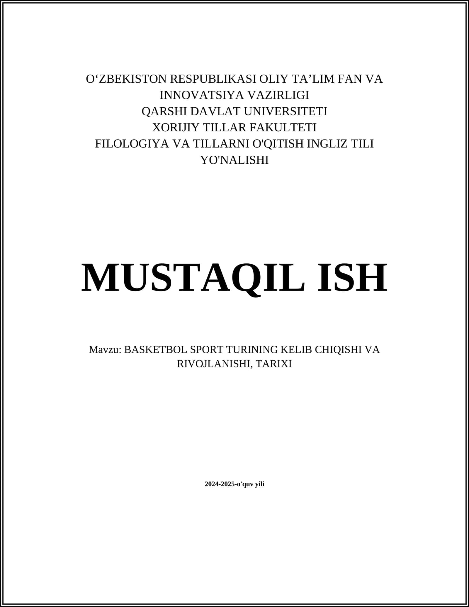 BASKETBOL SPORT TURINING KELIB CHIQISHI VA RIVOJLANISHI, TARIXI