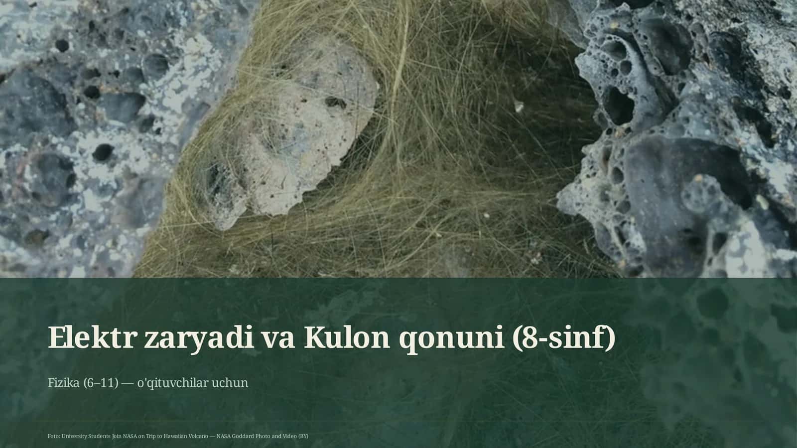 Elektr zaryadi va Kulon qonuni (8-sinf)