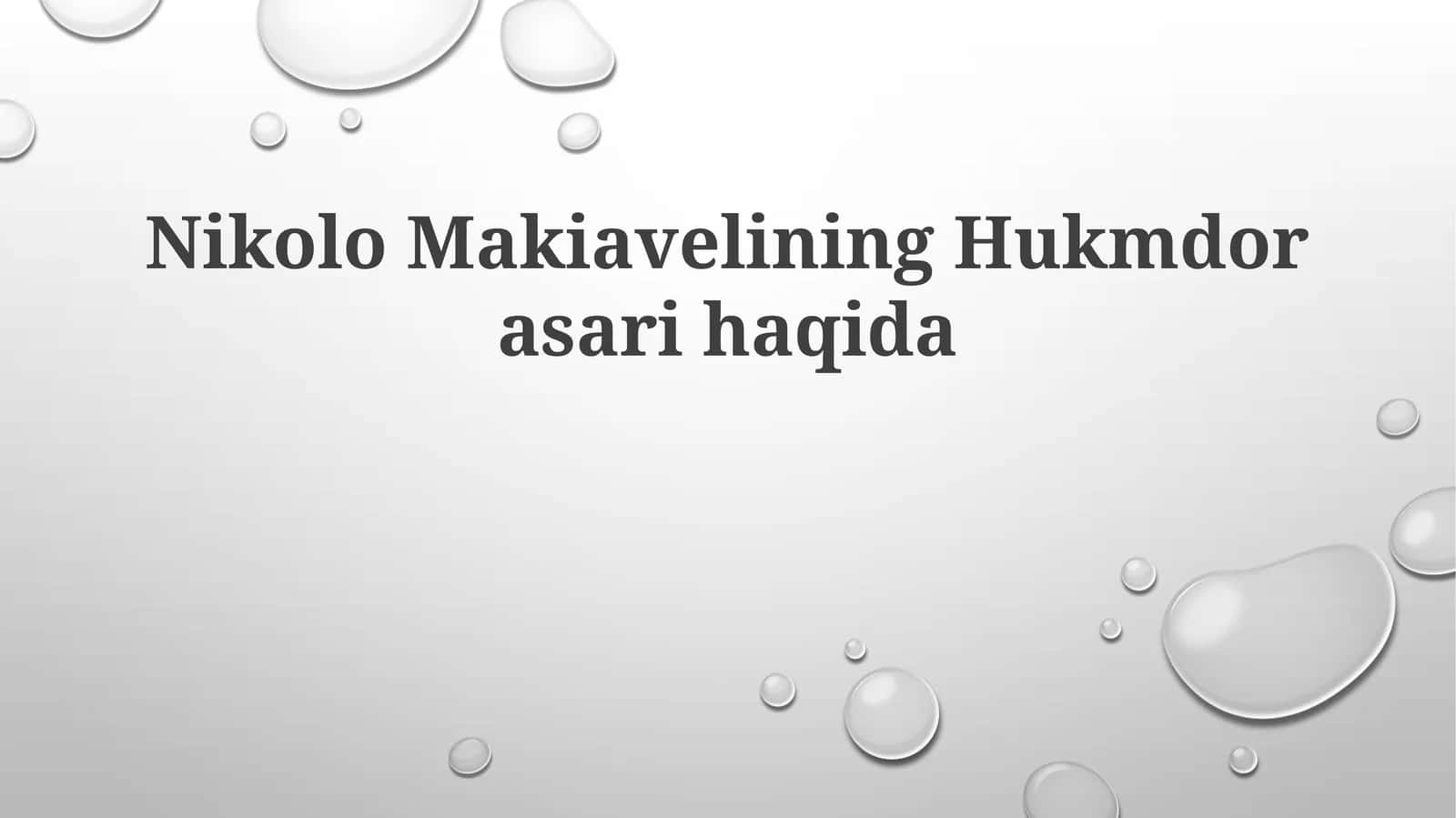 Nikolo Makiavellining "Knyaz" asari