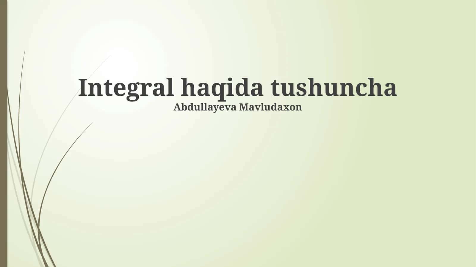 Integral haqida tushuncha