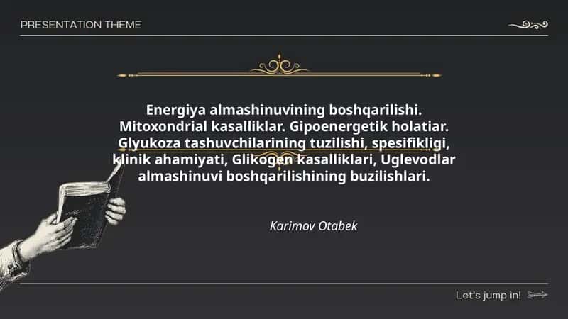 Energiya almashinuvining boshqarilishi