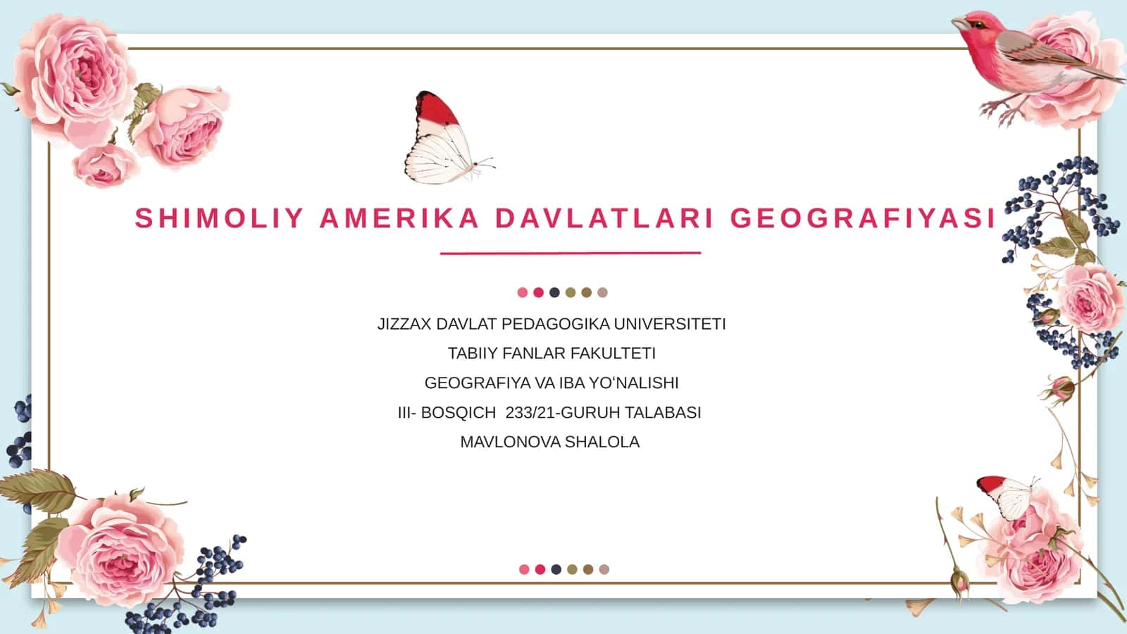 SHIMOLIY AMERIKA DAVLATLARI GEOGRAFIYASI