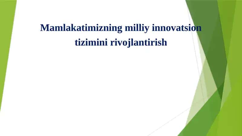 O’zbekiston milliy innovatsion tizimi