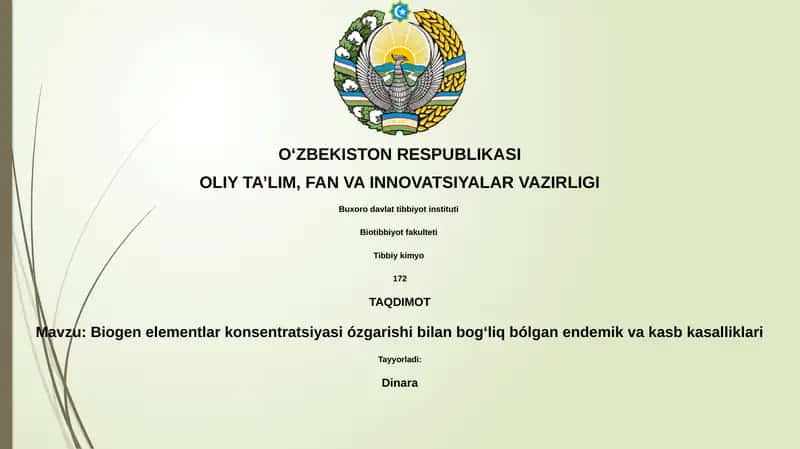 Biogen elementlar konsentratsiyasi ózgarishi bilan bogʻliq endemik va kasb kasalliklari