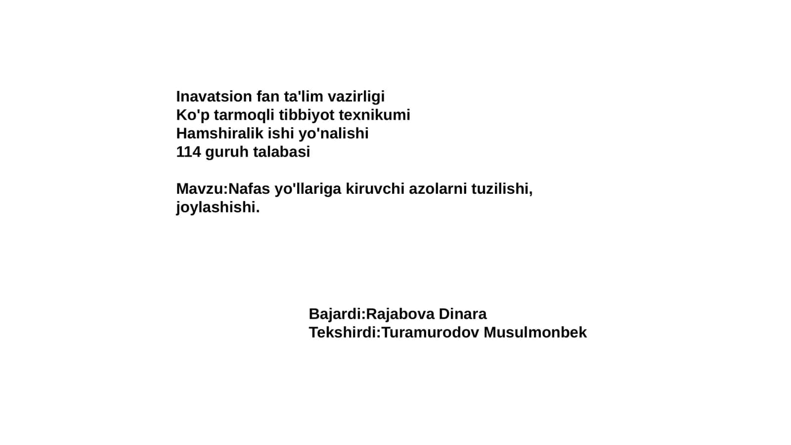 Ko'p tarmoqli tibbiyot texnikumi