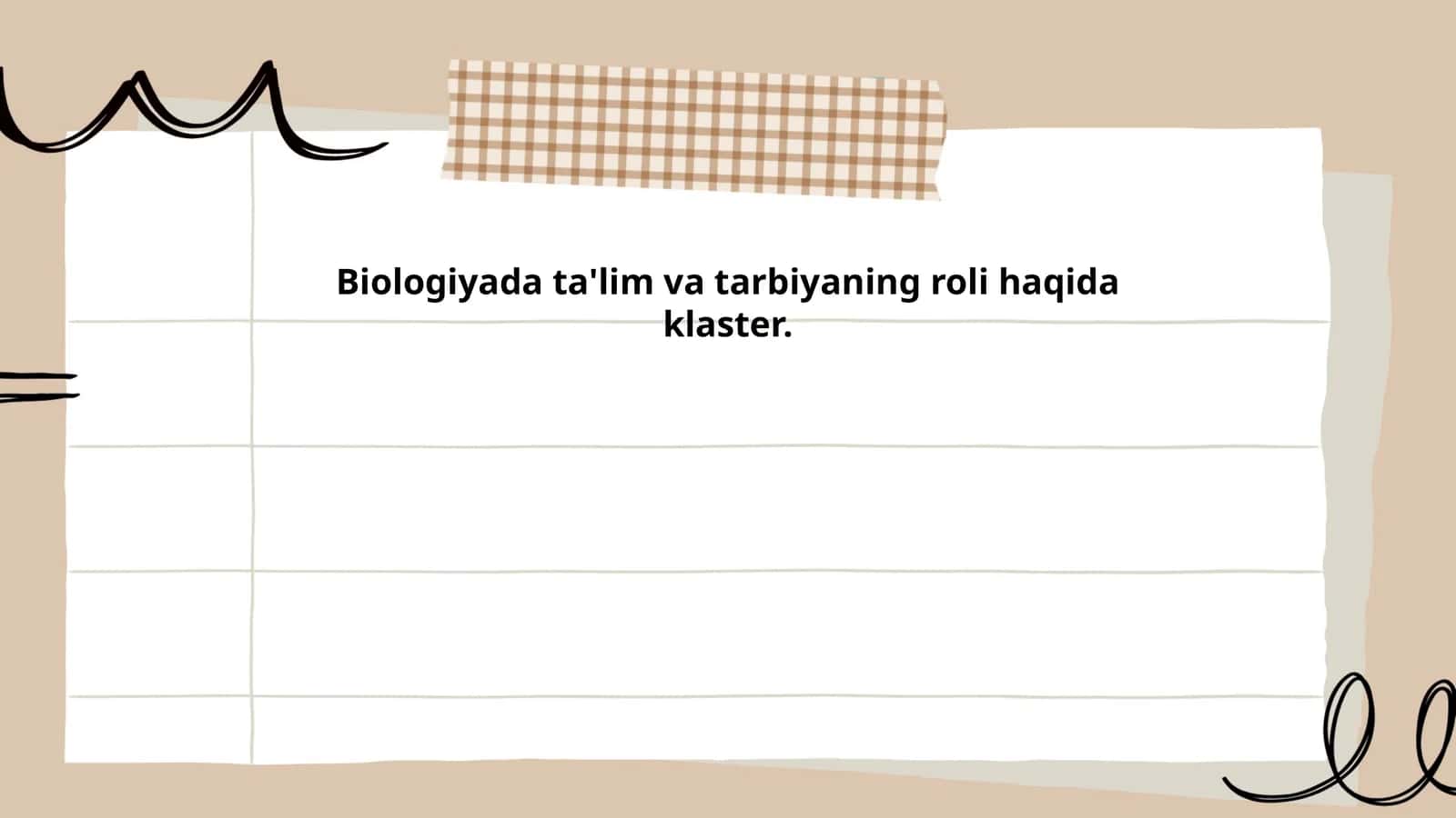 Biologiyada ta'lim va tarbiyaning roli haqida klaster