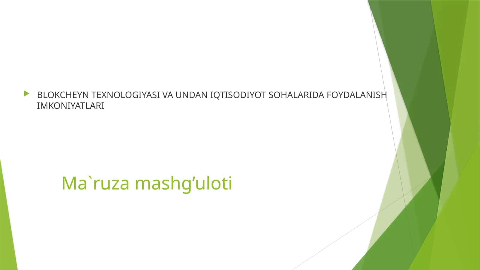 BLOKCHEYN TEXNOLOGIYASI VA UNDAN IQTISODIYOT SOHALARIDA FOYDALANISH IMKONIYATLARI